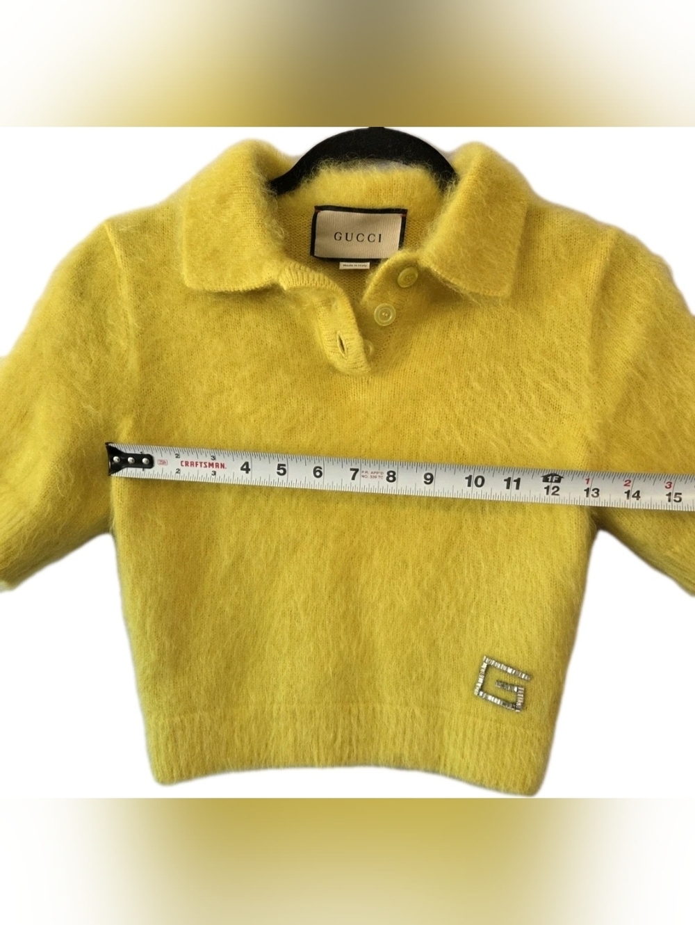 Gucci Yellow Cashmer Mohair Sweater Womns Sz M ( WORN BY La La ANTHONY IN POWER) - Picture 15 of 17